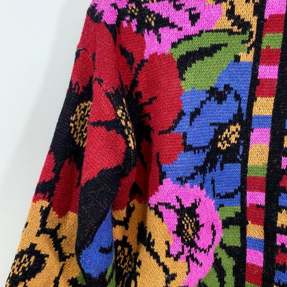 NWT! FARM RIO Mixed Scarves Black Sweater M - Picture 11 of 16